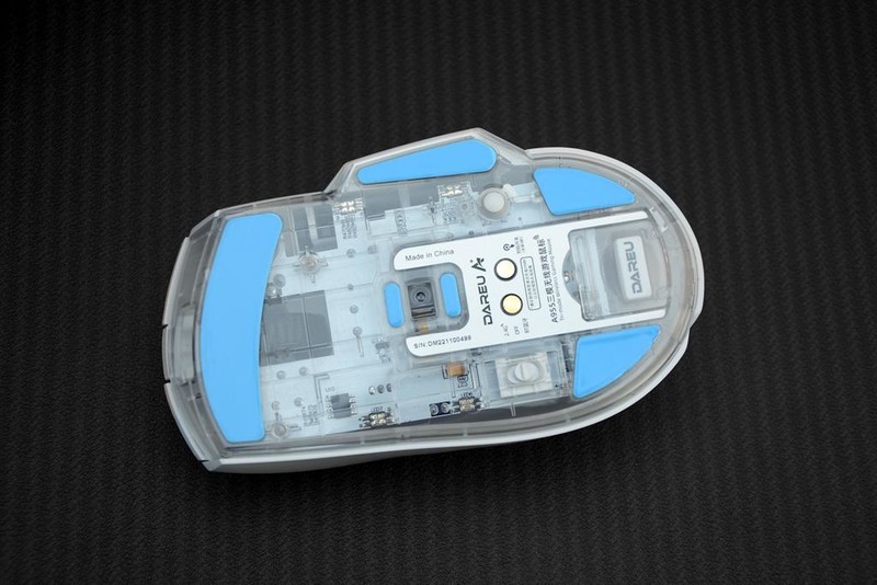 透明底壳、无线三模、279元，达尔优A955三模无线鼠标开箱