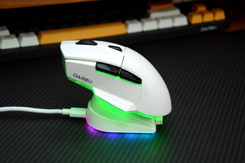 透明底壳、无线三模、279元，达尔优A955三模无线鼠标开箱