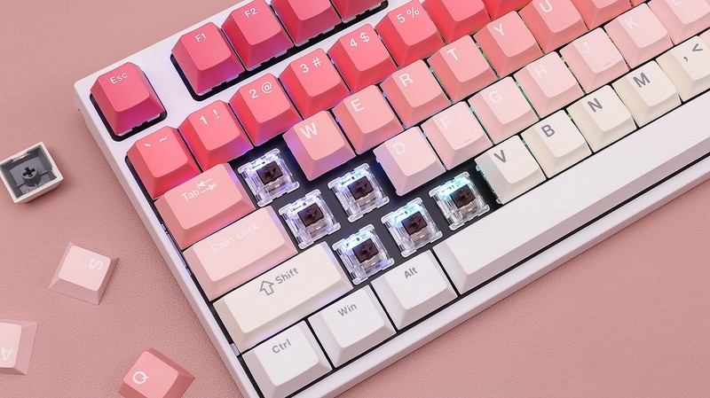 都市丽人的选择，简约干练精美，迪摩F87三模机械键盘