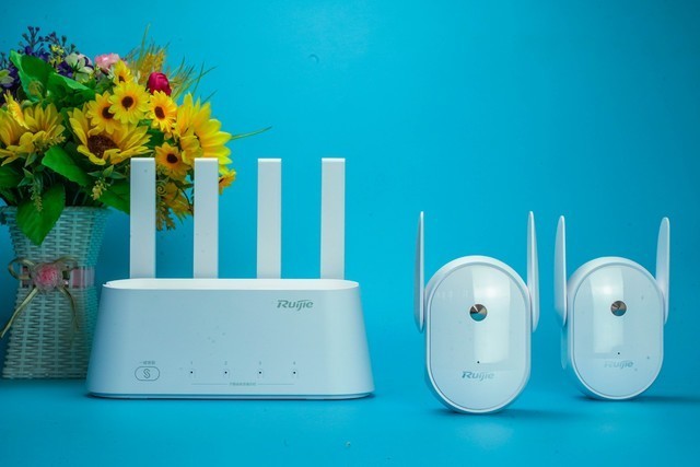 自动组网，大户型信号全覆盖 锐捷蜂鸟套装路由器