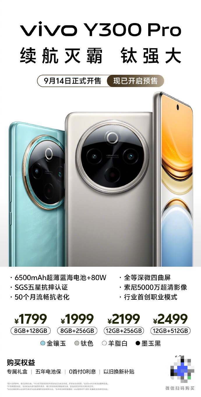 性能体验全拉满，国民好机vivo Y300 Pro火热预售中！