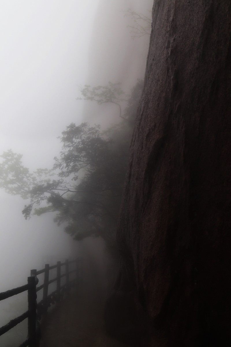雾蒙蒙的九华山花台景区（一）