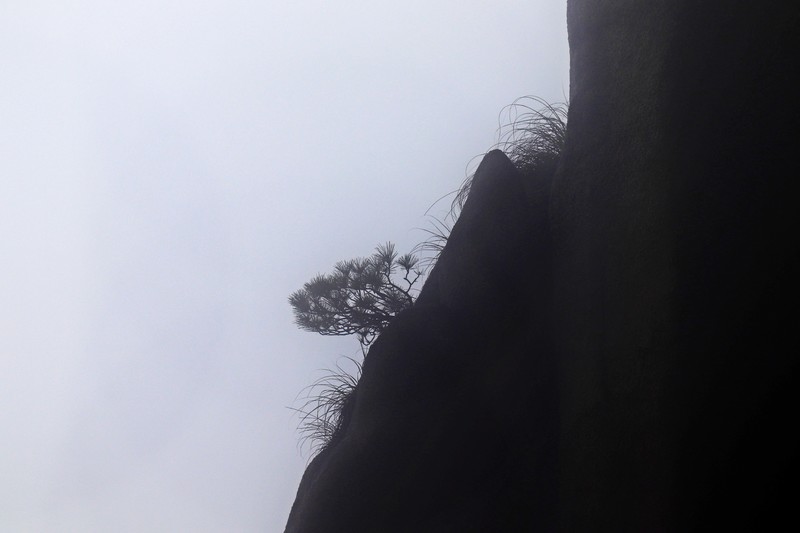 雾蒙蒙的九华山花台景区（一）