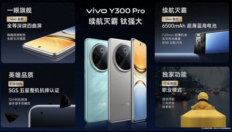 手机续航第一梯队选手，vivo Y300 Pro超大蓝海电池给足用机安全感