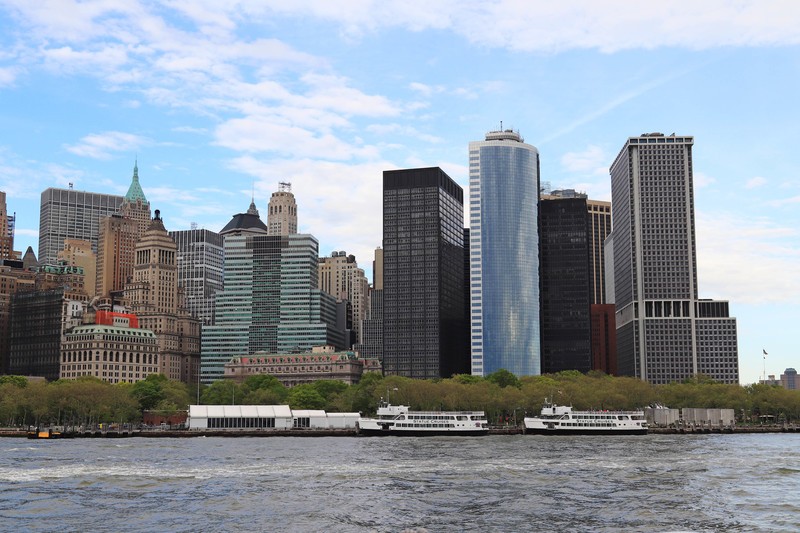 乘船游览美国纽约曼哈顿港(一）