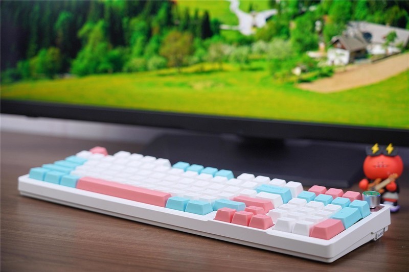 送给女孩子的定制键盘，采用Gasket结构，黑爵AK966陪你过七夕