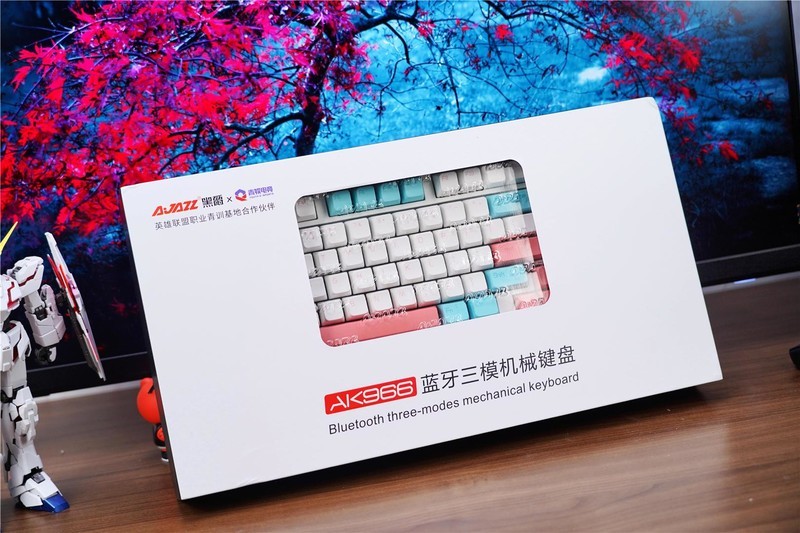 送给女孩子的定制键盘，采用Gasket结构，黑爵AK966陪你过七夕