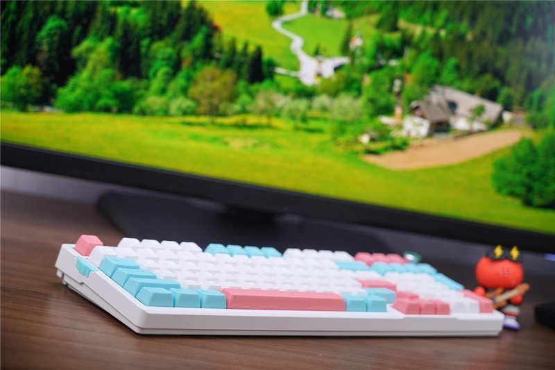 送给女孩子的定制键盘，采用Gasket结构，黑爵AK966陪你过七夕