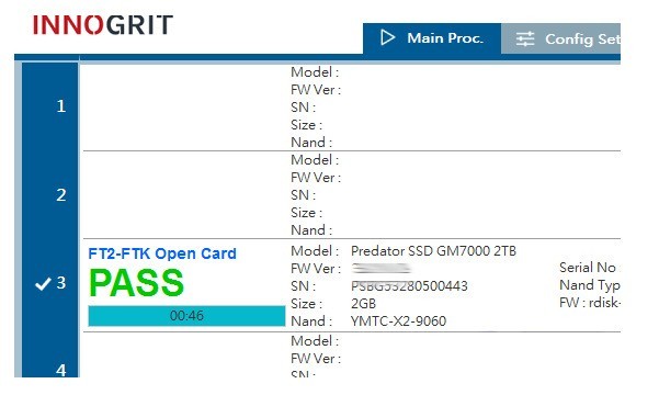 修复宏碁掠夺者GM7000 2TB固态硬盘掉盘故障，IG5236量产工具支持YMTC-TAS开卡成功