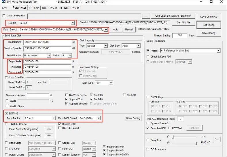 GOODRAM CL100固态硬盘开卡过程分享，SM2258XT量产工具