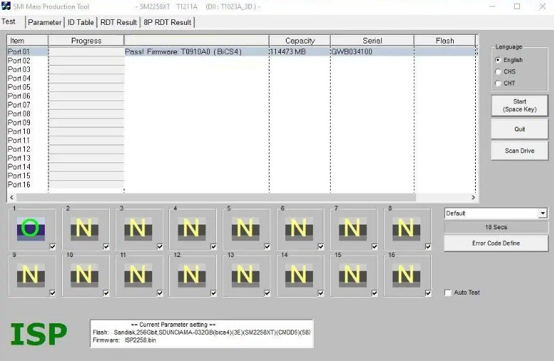 GOODRAM CL100固态硬盘开卡过程分享，SM2258XT量产工具