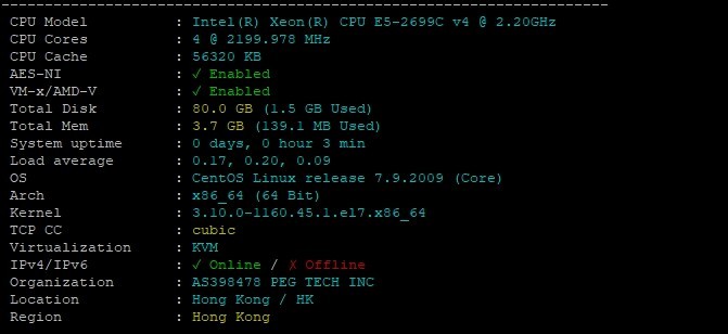 raksmart香港服务器测评：vps精品路线