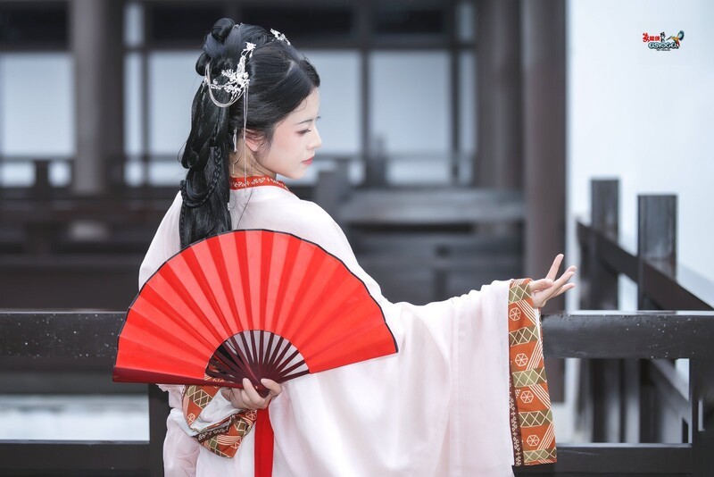 【庭院红扇·汉服佳人】---文心