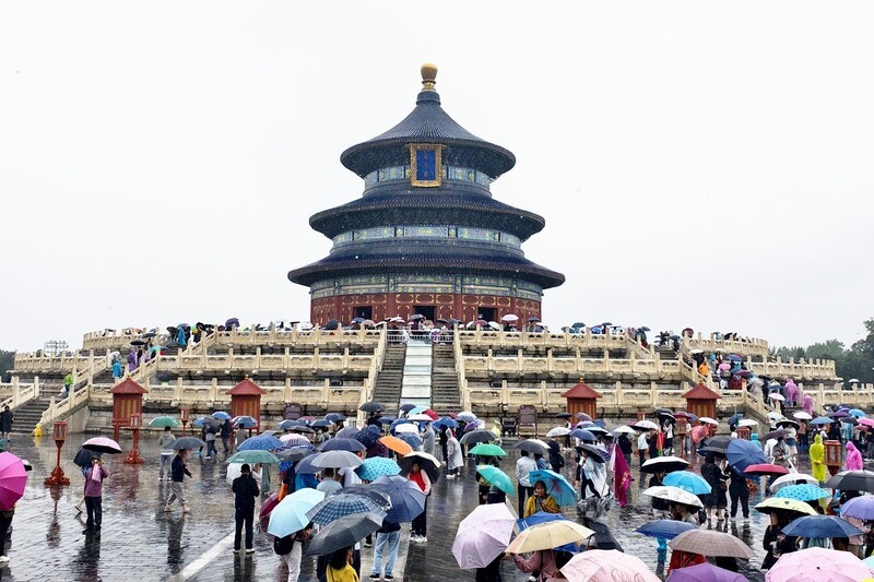 雨中天坛公园