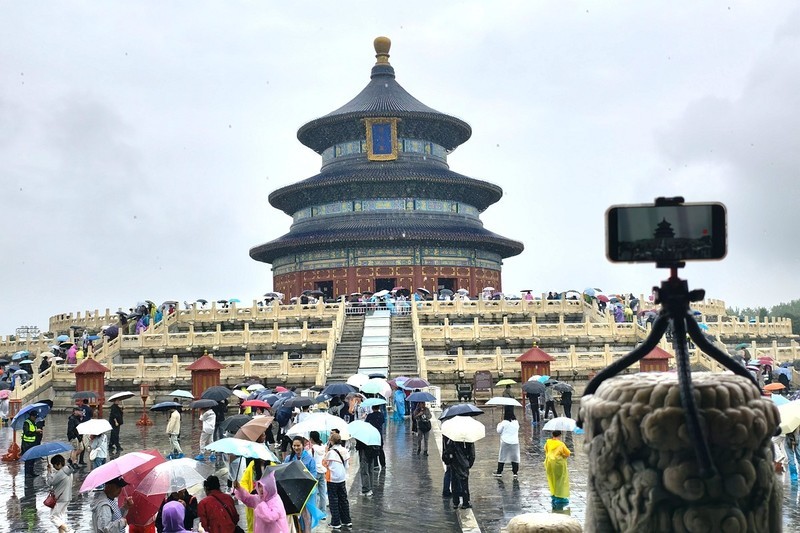 雨中天坛公园