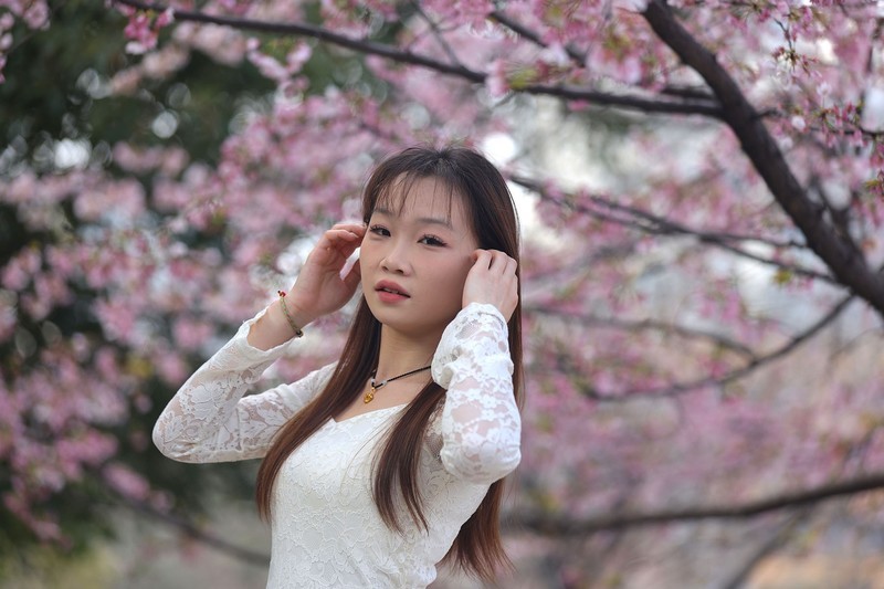 晓园公园樱花树下人像6