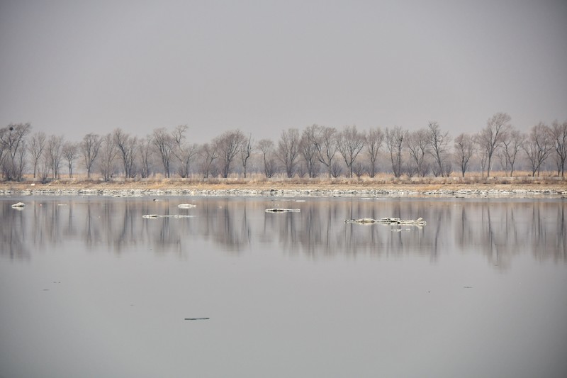 晨雾为大辽河罩上了美丽的嫁纱